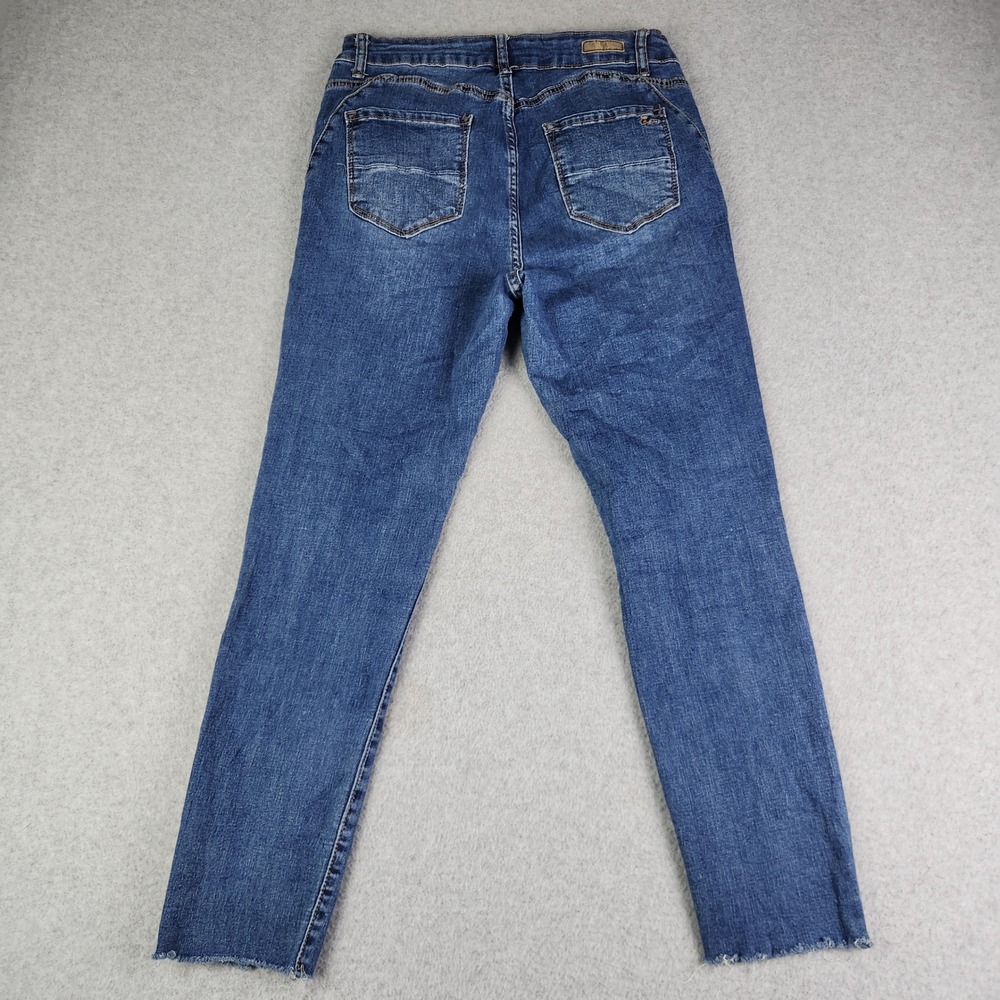 Gemma Rae Jeans Womens Size 13/31 Blue Slim Straight Raw Hem High Rise Stretch - Picture 3 of 8